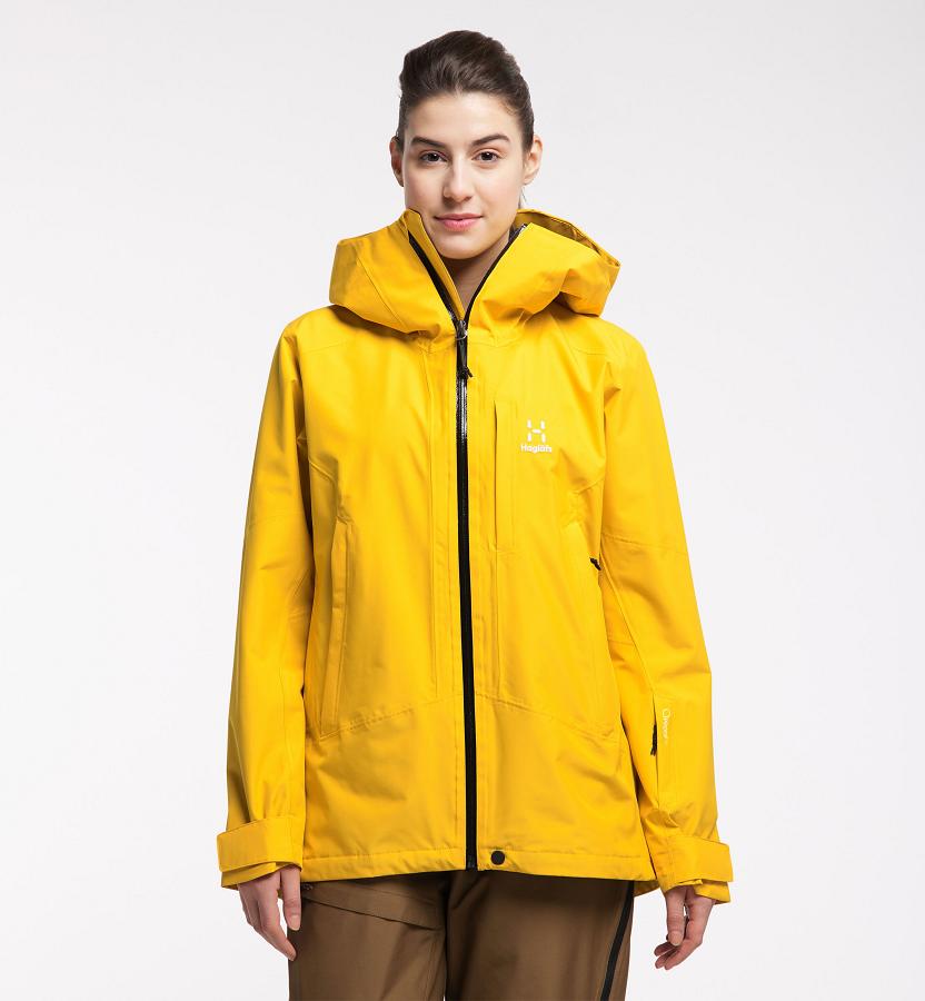 Haglöfs Lumi Ski Jacket Yellow For Womens YKLVT6279 Australia